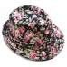 Palarie pentru barbati, culoare neagra, model floral